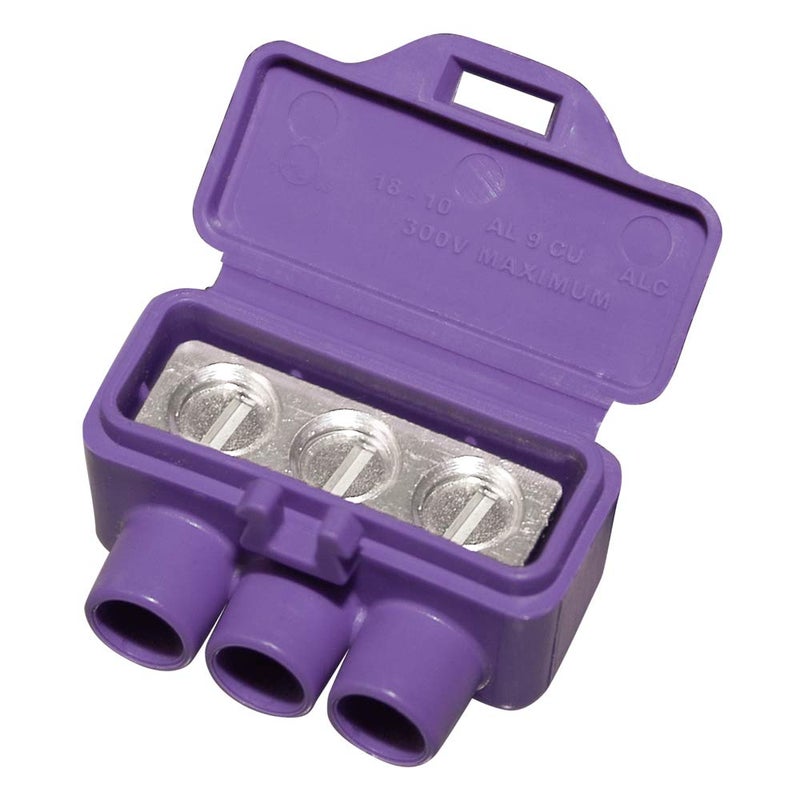 King Innovation 95110 3Port Aluminum Copper 10Pack Wire Connector Purple
