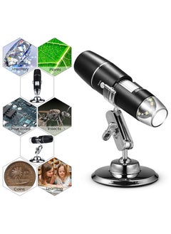 Generic 1600X USB Digital Microscope with 8 LED Lights, Compatible with PC/Mobile/Tablet, with Metal Stand and USB-C & Micro USB Converter - for Students, Hobbyists, and Research  - Image 2