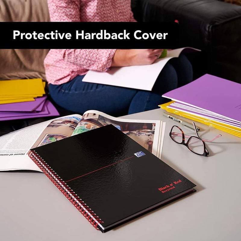 بلاك آند ريد دفتر ملاحظات Black n' Red A5+ غلاف صلب مع سلك - أسود غير لامع - Image 4