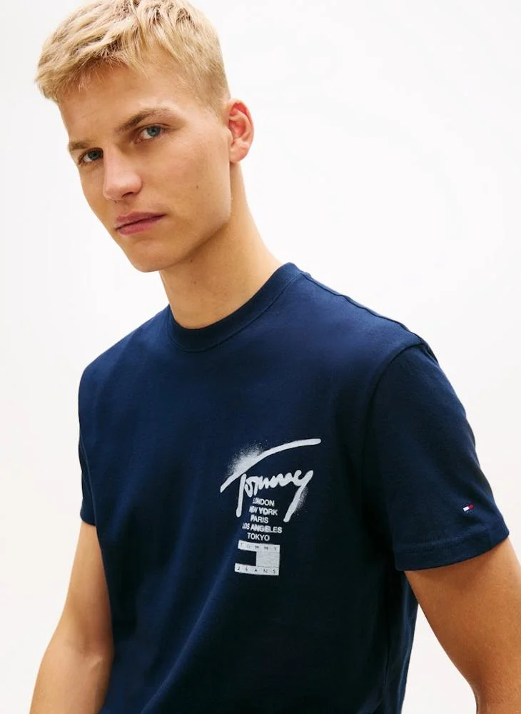 TOMMY JEANS  Signature Back Logo Jersey T-Shirt for Men | Best Price UAE