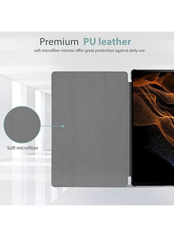 Procases For Galaxy Tab S8 Ultra 14.6 Inch 2022 Case Pu Leather Slim Trifold Protective Stand Case Smart Cover For 14.6 Galaxy Tab S8 Ultra 2022 Tablet Sm X900 Sm X906 Black - Image 5