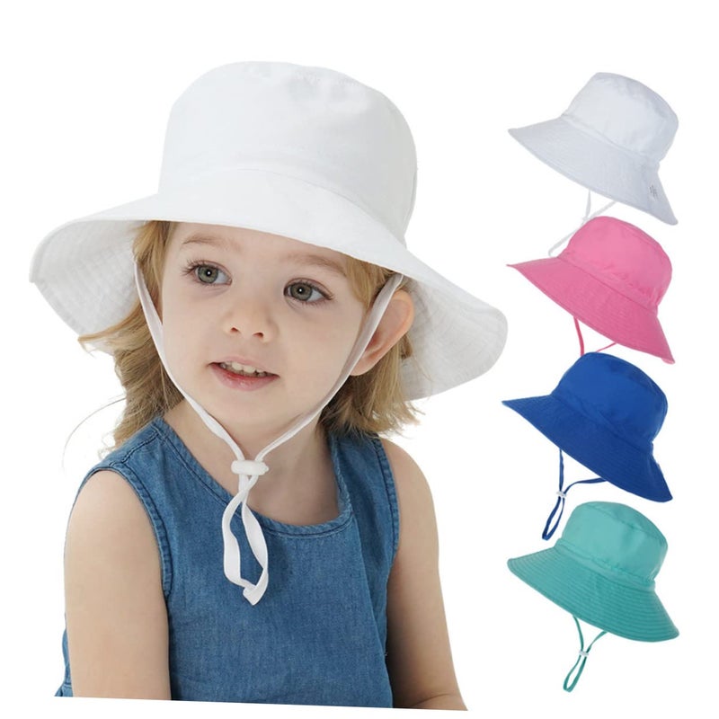 Glaucous Sky Blue Quick Drying Sun Bucket Hat For Kids Travel Outdoor - Image 4