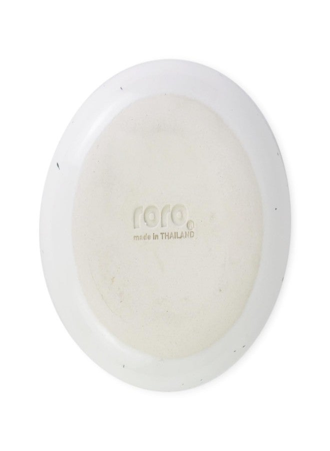 roro 5 Inch Handmade Ceramic Small Bowl, Glossy White Speckled - Image 4