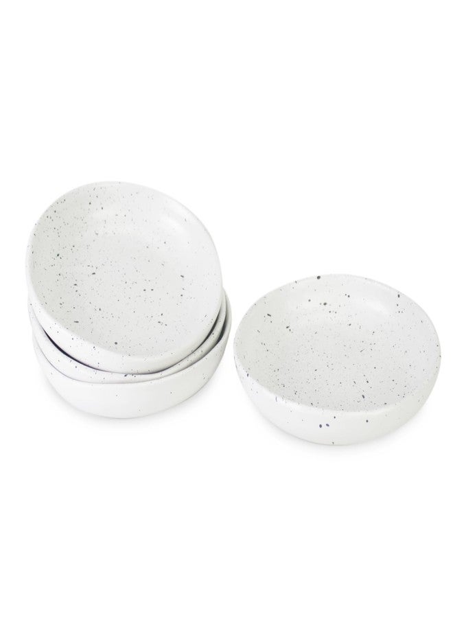 roro 5 Inch Handmade Ceramic Small Bowl, Glossy White Speckled - Image 3