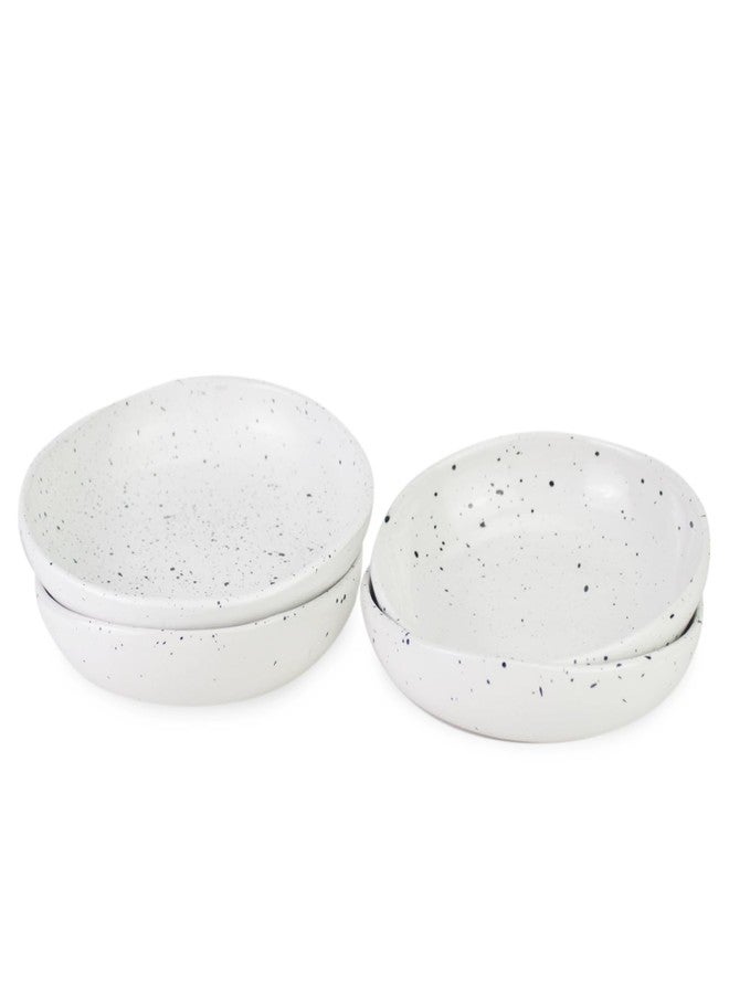 roro 5 Inch Handmade Ceramic Small Bowl, Glossy White Speckled - Image 2