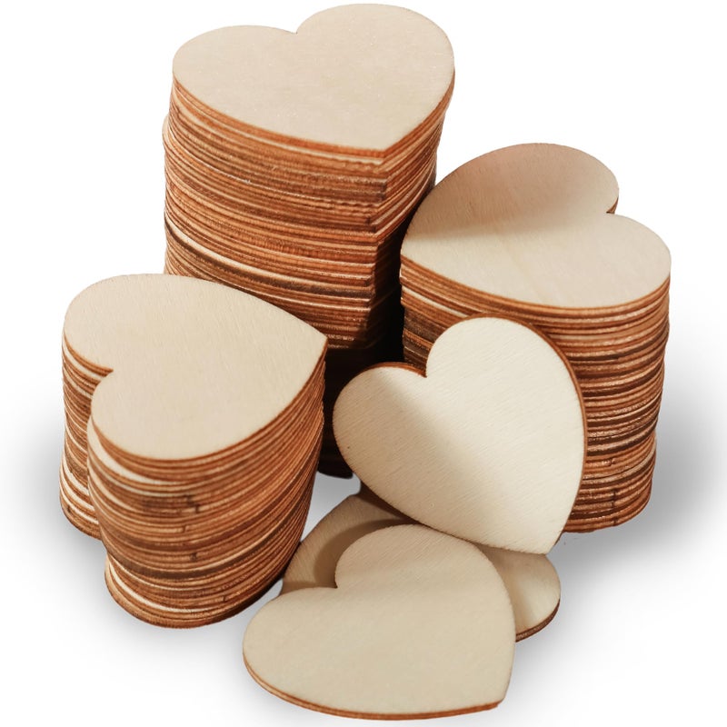 Kate Aspen Kate Aspen Unifinished Wood Hearts for Guest Book Wooden Shapes For Crafts Guestbook Alternative 75 ct 