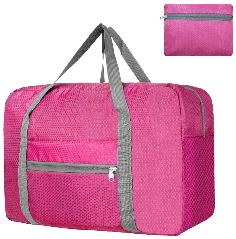 Beurlike For Spirit Airlines Personal Item Bag 18x14x8 Foldable Carry on Bags for Airplanes Travel Duffel Bags for Women and MenRose - Image 2