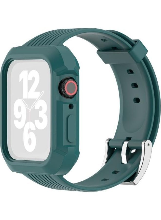 Fuel Injection Replacement Watchbands For Apple Watch Series 7 45mm/6 u0026 SE 5 4 44mm/3 2 1 42mm Dark Green - Image 1