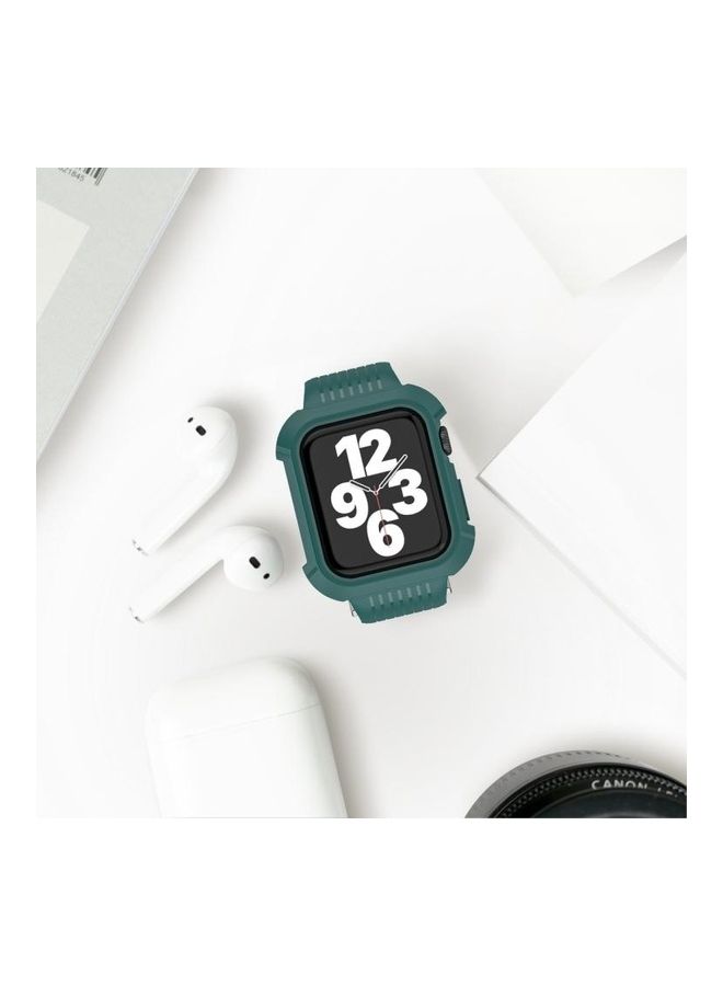 Fuel Injection Replacement Watchbands For Apple Watch Series 7 45mm/6 u0026 SE 5 4 44mm/3 2 1 42mm Dark Green - Image 4