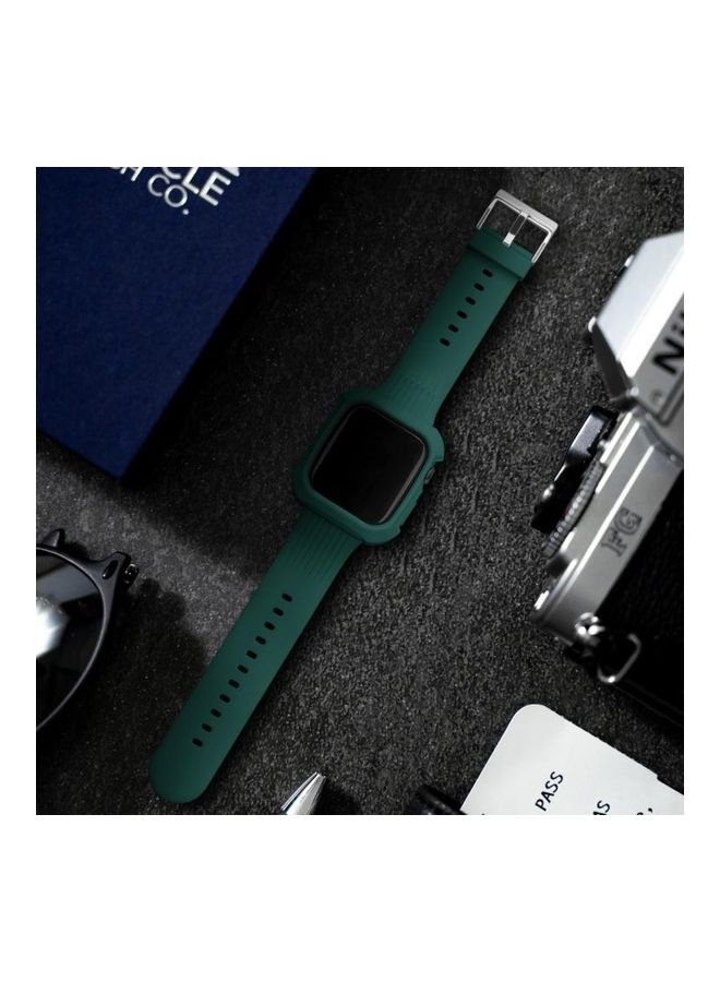 Fuel Injection Replacement Watchbands For Apple Watch Series 7 45mm/6 u0026 SE 5 4 44mm/3 2 1 42mm Dark Green - Image 5