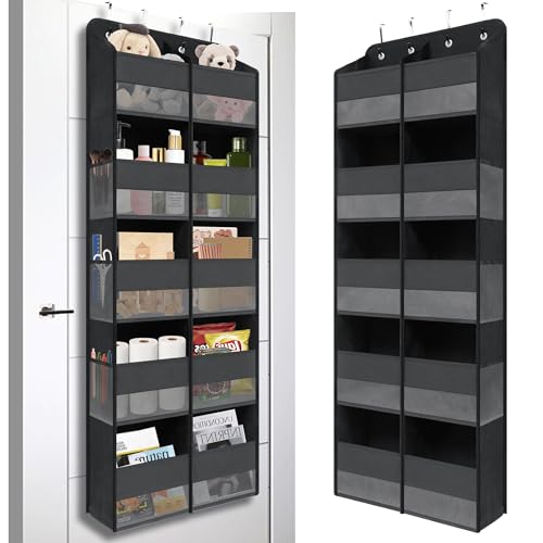 Giraffe Creation Over Door Hanging Organizer with 10 Large Capacity Pockets, Ideal Storage for Closet, Bathroom, Nursery, Bedroom, Dorm, Toys, Cosmetics, and Baby Essentials, Black - Image 1