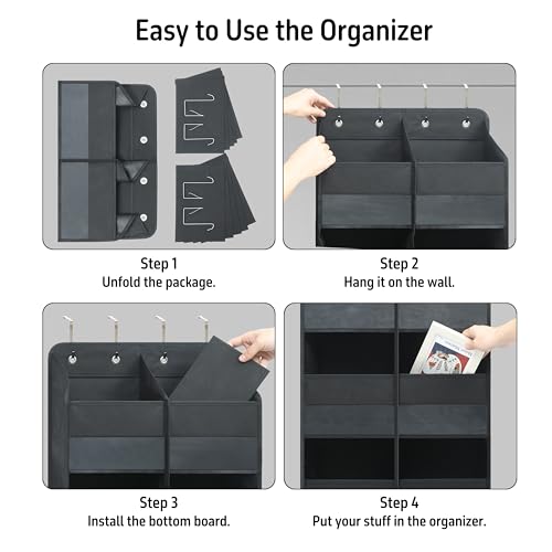 Giraffe Creation Over Door Hanging Organizer with 10 Large Capacity Pockets, Ideal Storage for Closet, Bathroom, Nursery, Bedroom, Dorm, Toys, Cosmetics, and Baby Essentials, Black - Image 5