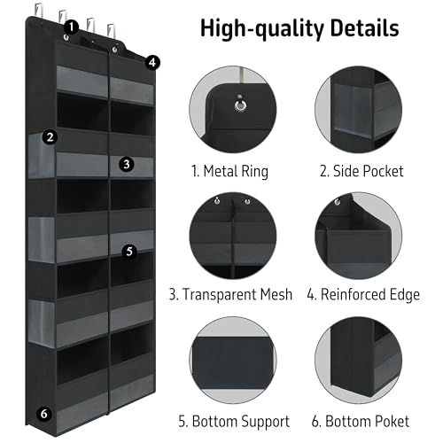 Giraffe Creation Over Door Hanging Organizer with 10 Large Capacity Pockets, Ideal Storage for Closet, Bathroom, Nursery, Bedroom, Dorm, Toys, Cosmetics, and Baby Essentials, Black - Image 4