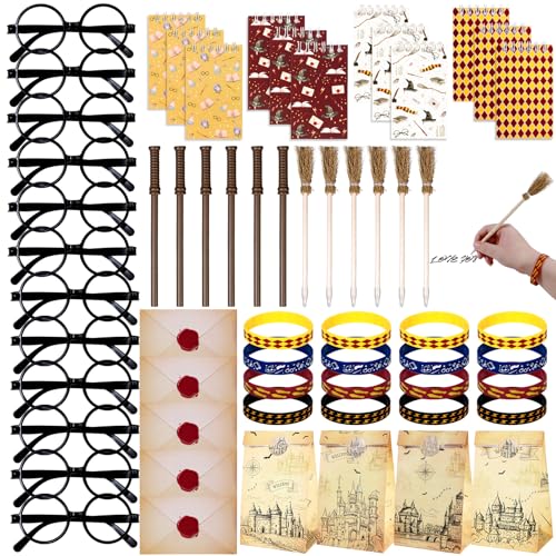 Vanblue 84Pcs Wizard Party Favors Birthday DecorationsWand PencilsWizard Glasses Spiral Notebooks Goodie Bag StuffersClassroom Rewards for Kids Student Magic Birthday Gift School Party Supplies - Image 1