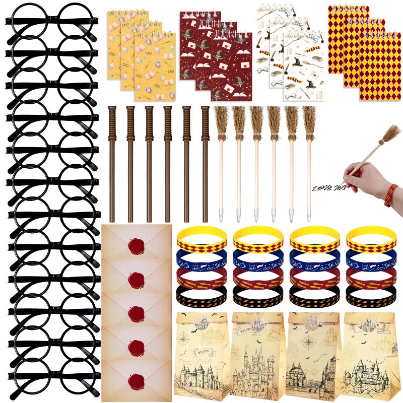 Vanblue 84Pcs Wizard Party Favors Birthday DecorationsWand PencilsWizard Glasses Spiral Notebooks Goodie Bag StuffersClassroom Rewards for Kids Student Magic Birthday Gift School Party Supplies - Image 2