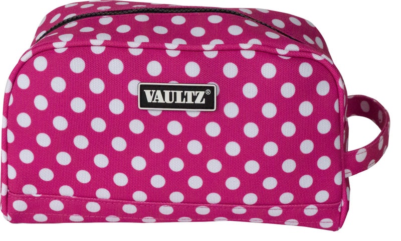 Vaultz Locking Nylon Travel Kit, 10 x 5.75 x 5 Inches, Pink/White Polka Dots (VZ03512) - Image 4