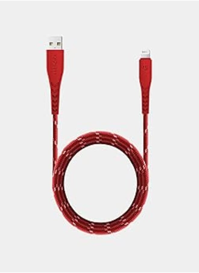 ENERGEA - ENERGEA NYLOFLEX iPhone Lightning Cable MFI 1.5M-RED - Image 1