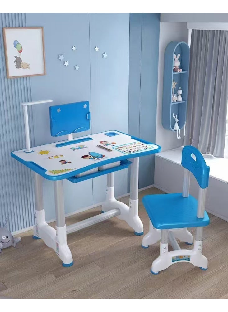 RION Kids Study Table and Chair Set with Lamp | Adjustable Height Study Desk for Kids | Ergonomic Children Study Table for Home & School Use | Durable Plastic & Metal Study Desk for Boys & Girls - Image 1