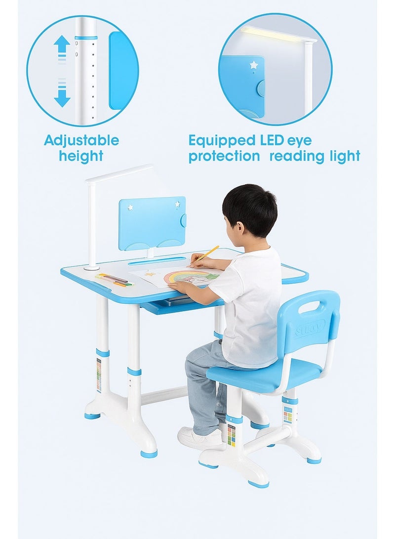 RION Kids Study Table and Chair Set with Lamp | Adjustable Height Study Desk for Kids | Ergonomic Children Study Table for Home & School Use | Durable Plastic & Metal Study Desk for Boys & Girls - Image 2