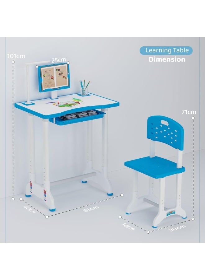 RION Kids Study Table and Chair Set with Lamp | Adjustable Height Study Desk for Kids | Ergonomic Children Study Table for Home & School Use | Durable Plastic & Metal Study Desk for Boys & Girls - Image 3