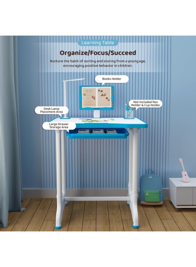 RION Kids Study Table and Chair Set with Lamp | Adjustable Height Study Desk for Kids | Ergonomic Children Study Table for Home & School Use | Durable Plastic & Metal Study Desk for Boys & Girls - Image 4