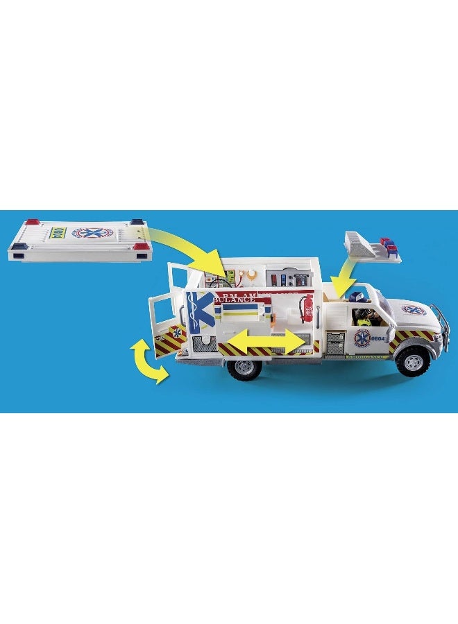 بلاي موبيل بلايموبيل مركبة إنقاذ إسعاف مزودة بأضواء وصوت مع شخصيات مسعفين، أدوات طبية، نقالة، وإكسسوارات للعب أدوار الطوارئ الممتعة | الموديل 70936 | لعبة إبداعية للأطفال من عمر 4 سنوات فما فوق | 70936 - Image 5