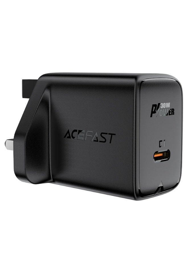 أسيفاست شاحن حائط سريع الشحن A24، مخرج GaN PD30W، منفذ USB-C واحد، شاحن GaN، تبديد أسرع للحرارة - أسود - Image 2