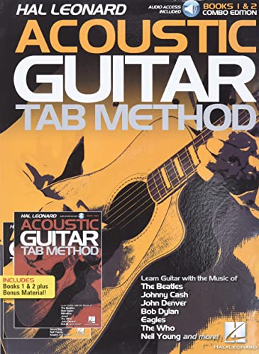 Hal Leonard Acoustic Guitar Tab Method Combo Ed Books 1 And 2 With Online Audio Plus Bonus Materi