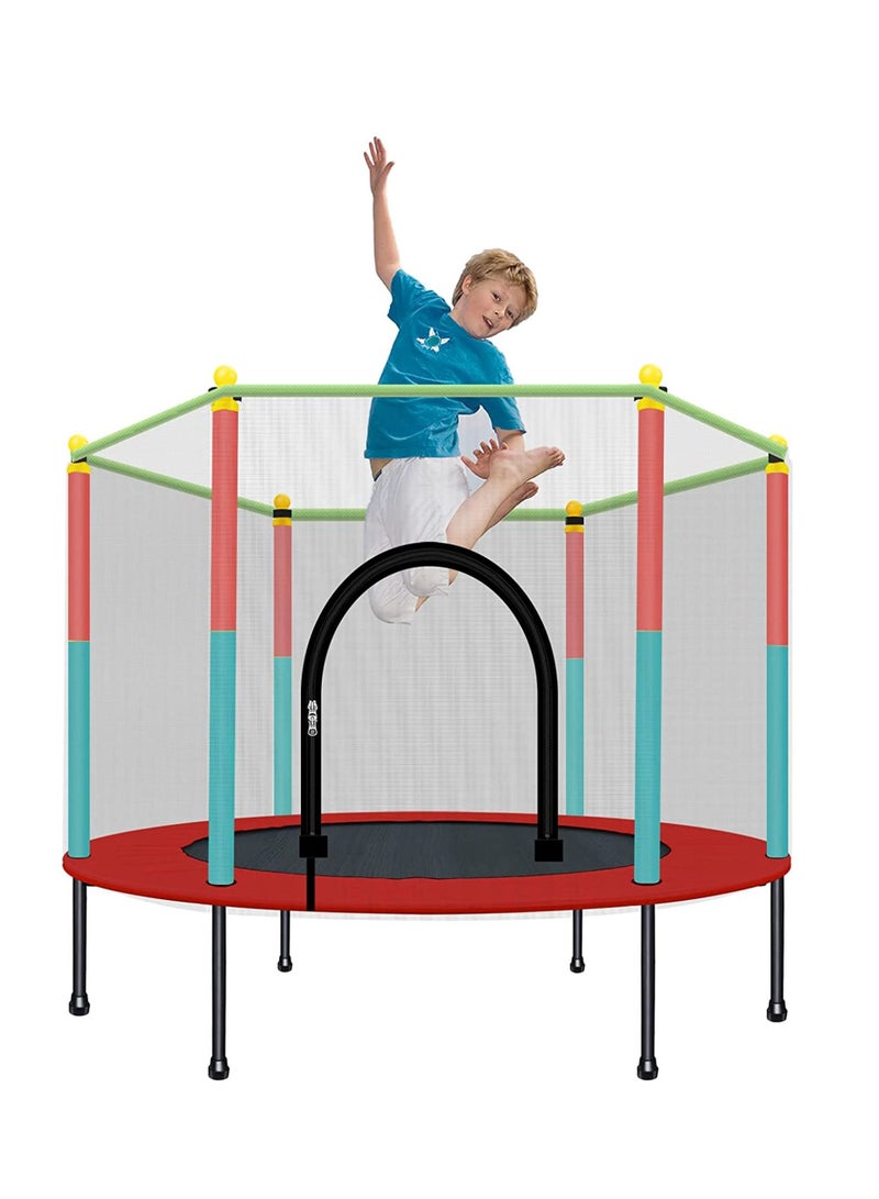 DubaiGallery ترامبولين داخلي، قافز للأطفال والبالغين، قافز للأطفال، قافزات للأطفال مع درابزين للياقة البدنية، زنبرك سميك، امتصاص صدمات مضاد للانزلاق - Image 1