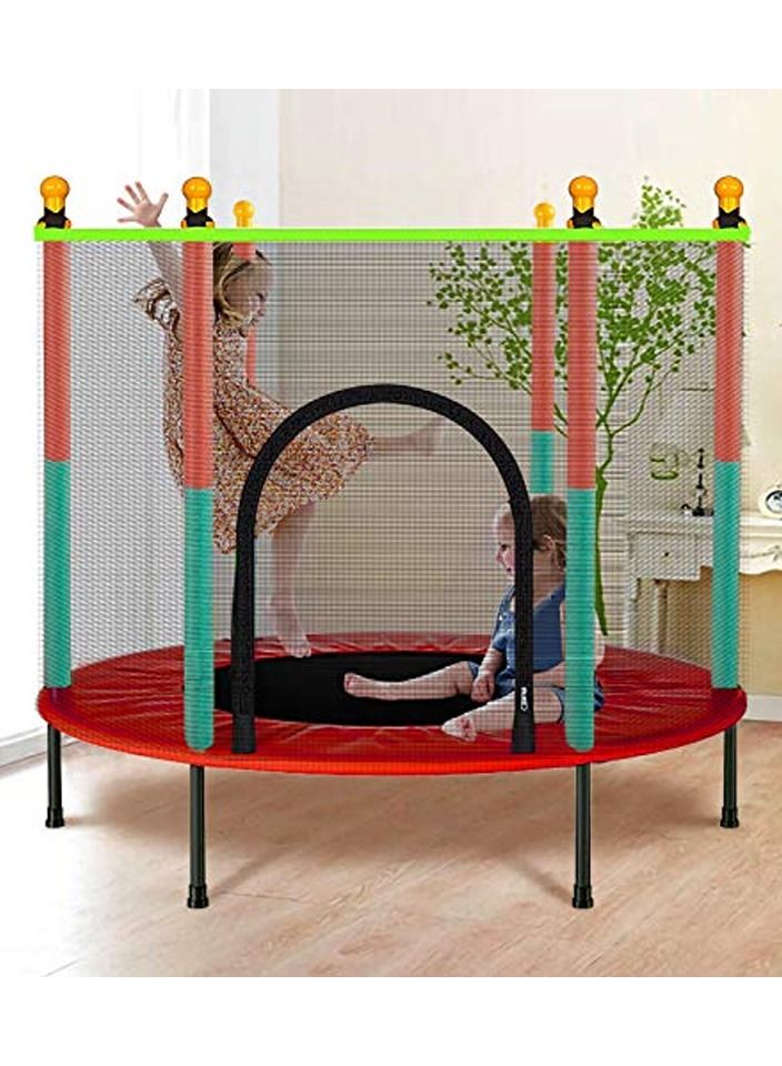 DubaiGallery ترامبولين داخلي، قافز للأطفال والبالغين، قافز للأطفال، قافزات للأطفال مع درابزين للياقة البدنية، زنبرك سميك، امتصاص صدمات مضاد للانزلاق - Image 2
