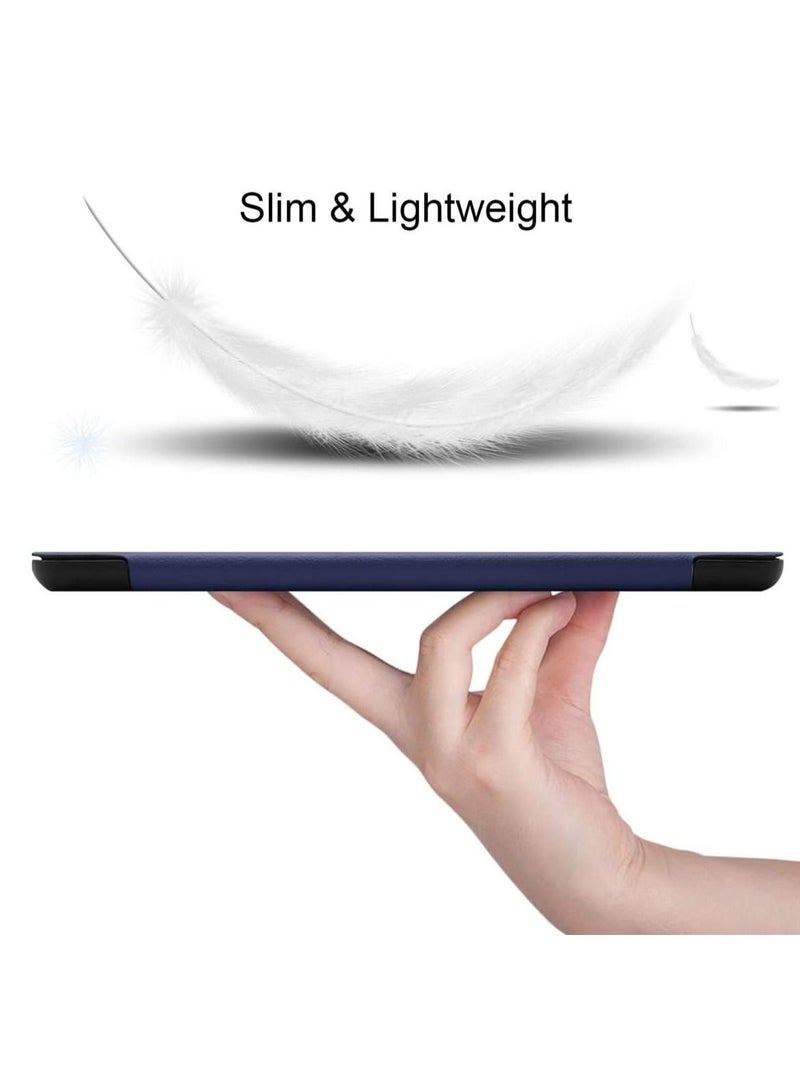 erorex Case Compatible with Huawei MediaPad M5 Lite 10 inch, Tri-Fold Ultra Slim Stand Smart Case Cover with Auto Wake/Sleep Compatible for Huawei MediaPad M5 Lite 10" Android Tablet (Navy Blue) - Image 3