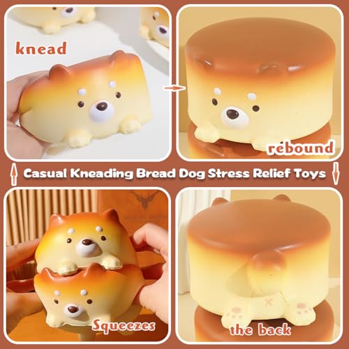 KEJIH Cheese Puppy Slow Rising ToysDog Cake Squishy Stress Ball Fidget ToysStress Relief Toy for KidsSqueeze BallAnxiety Relief Adult Squishy ToyPuppy Fidget Sensory Toys for Boys and Girls - Image 5