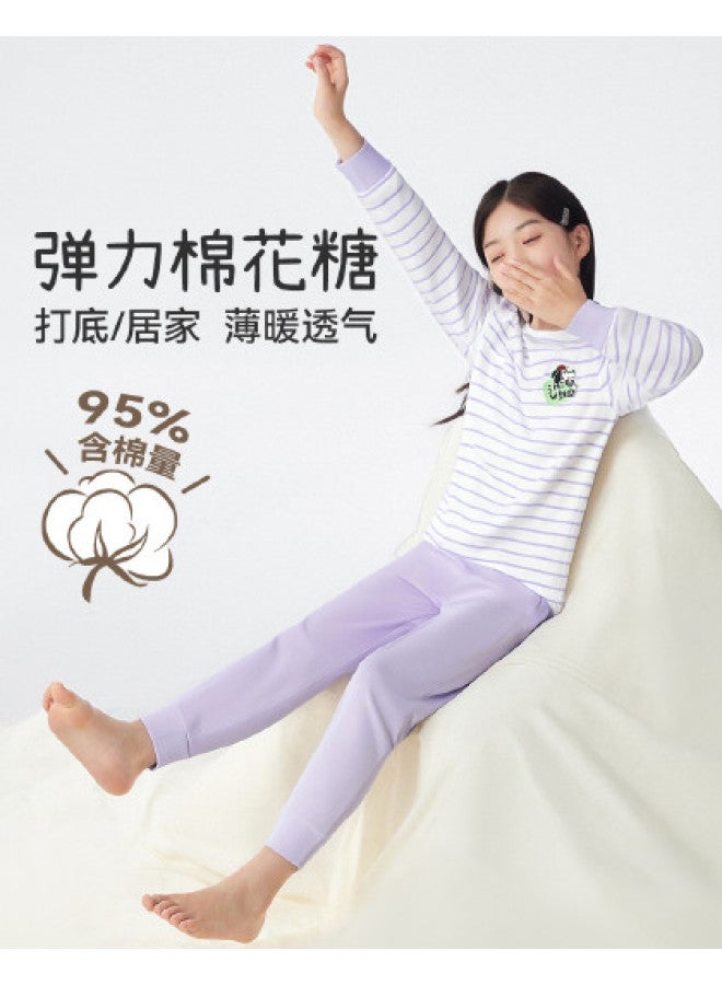 Long time companion kids' Thermal Underwear & Pajama Set - Antibacterial, Lightweight, Breathable Homewear For Boys And Girls - Image 1