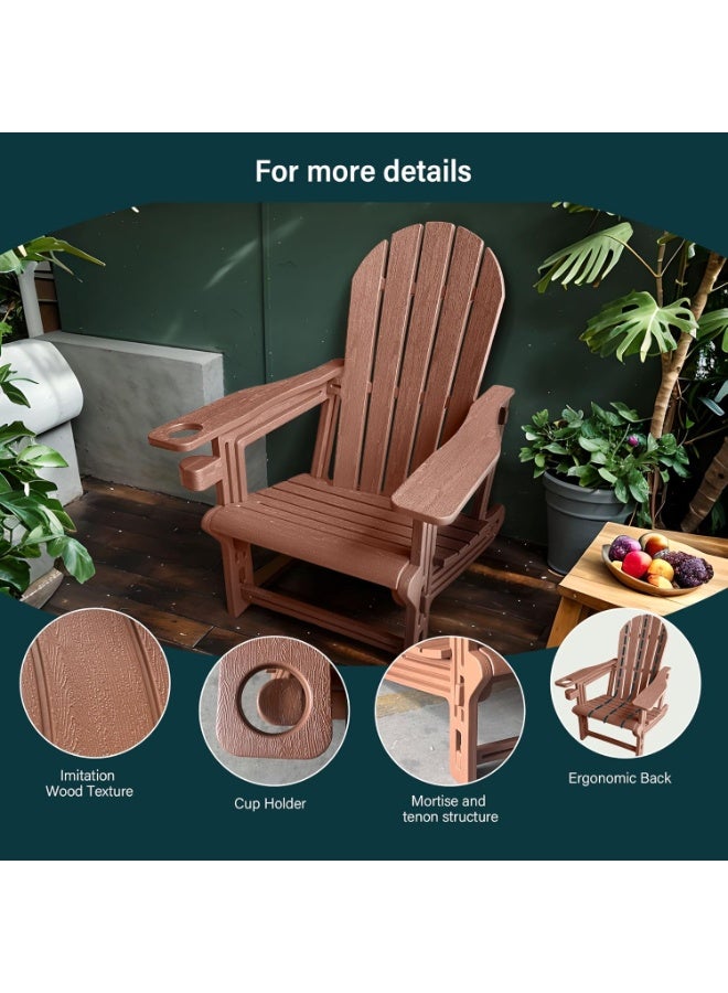 Adirondack Outdoor Chair – Weather Resistant HDPE Patio Lounge Chair with Wood Texture for Garden, Deck, Porch & Fire Pit - Image 3