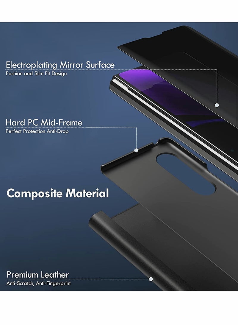 Excefore Case for Samsung Z Fold 3 Cover, Plating Mirror Makeup Phone Case Flip Shockproof Cover - Image 4