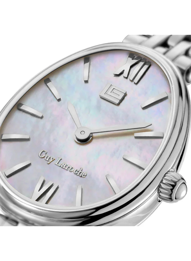 Guy Laroche silver Lauren White Dial Stainless Steel Bracelet Analog Watch for Women, 26mm for Women | Best Price UAE
