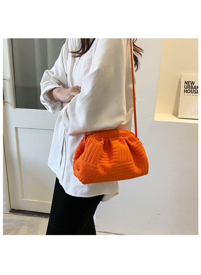 Niche Design Women's Bag 2023 Early Spring Versatile Plaid Fashion Single Shoulder Cloud Cloth Bag Crossbody For Women-Color:Rose Pink  - Image 5