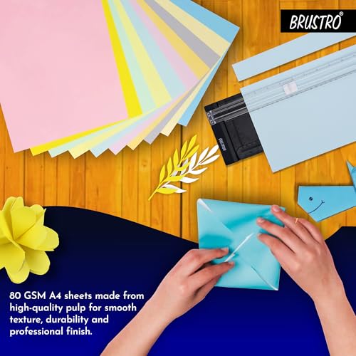BRUSTRO Copytinta Coloured Craft Paper A4 Size 80 GSM Light Yellow Shade (Banana), 60 Sheets Pack | Double Side Colored, Ideal for Origami, Scrapbooking, Making Card, DIY Art & Craft. - Image 4