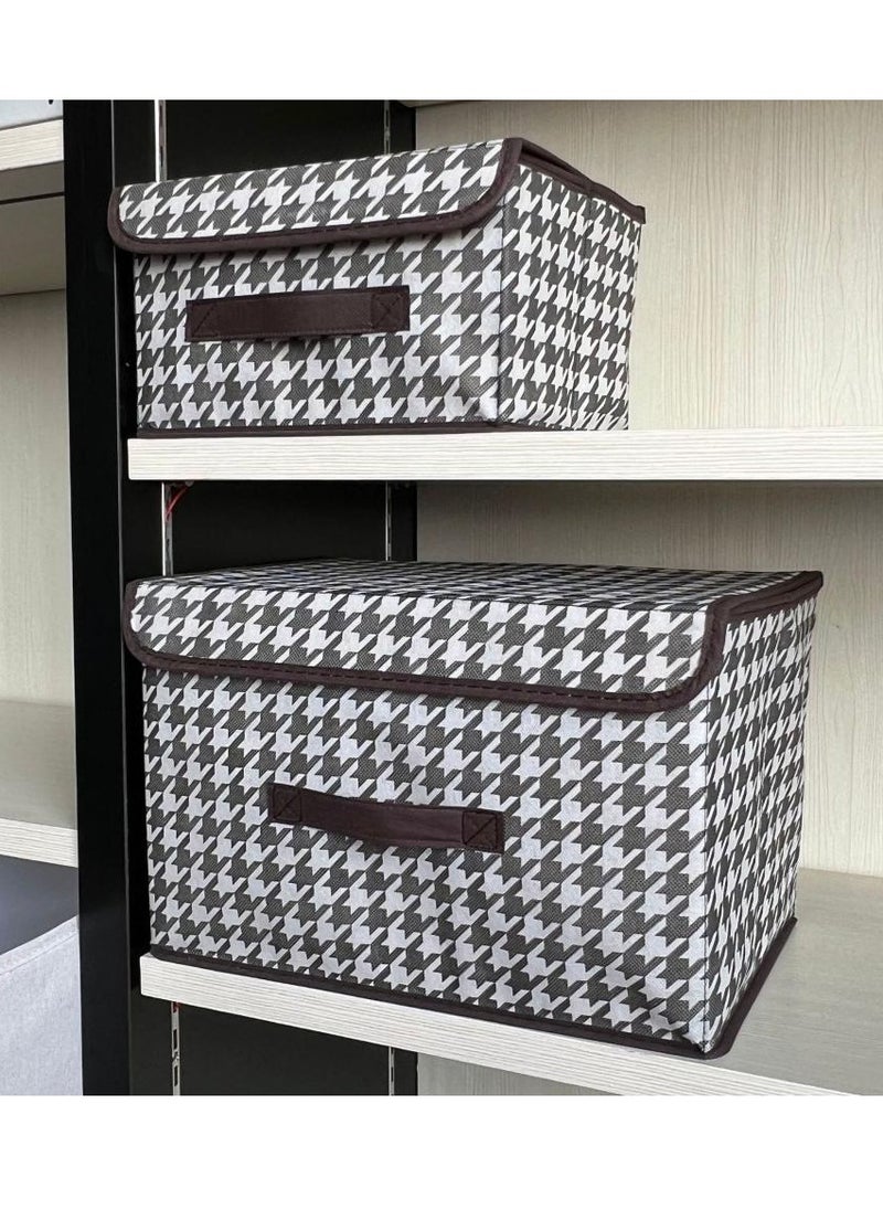 Alissa - Houndstooth 4 Pack Storage Bags, Clothes Storage Bins Foldable Closet Organizers Storage Containers ( 8L+23L*2) - Image 1