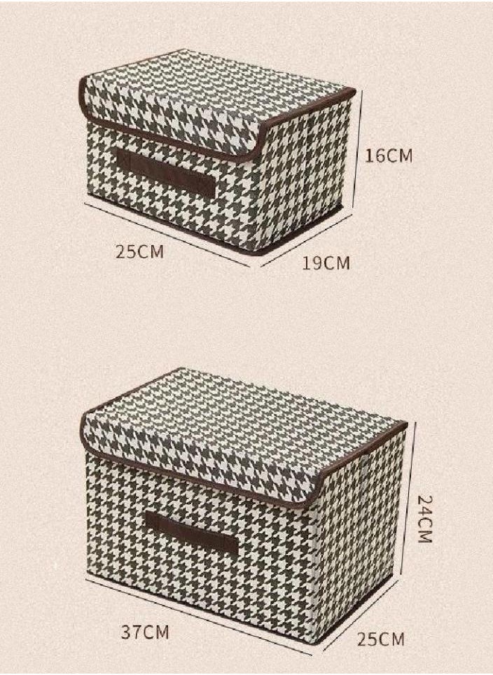 Alissa - Houndstooth 4 Pack Storage Bags, Clothes Storage Bins Foldable Closet Organizers Storage Containers ( 8L+23L*2) - Image 1