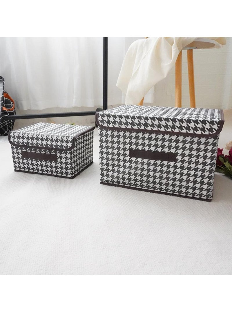 Alissa - Houndstooth 4 Pack Storage Bags, Clothes Storage Bins Foldable Closet Organizers Storage Containers ( 8L+23L*2) - Image 1
