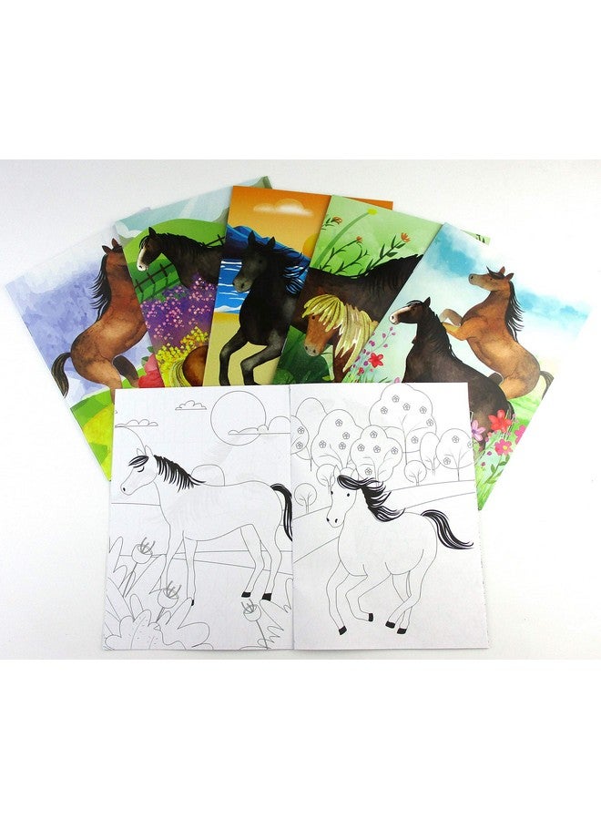TINYMILLS Horse And Pony Coloring Book Set With 12 Coloring Books And 48 Crayons Horse Western Birthday Party Supplies Favor Bag Filler Carnival Prizes Rewards Stocking Stuffers - Image 3