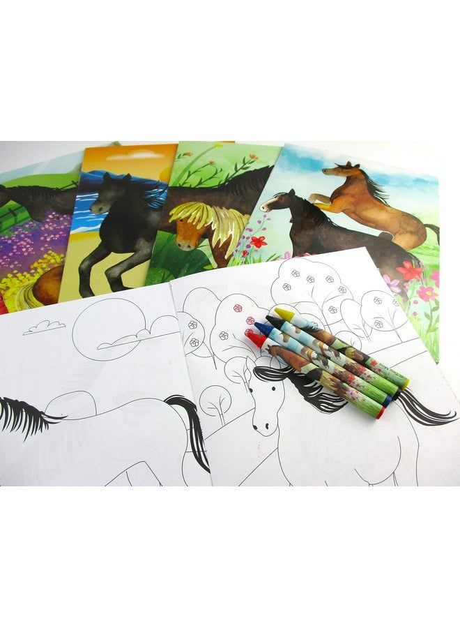 TINYMILLS Horse And Pony Coloring Book Set With 12 Coloring Books And 48 Crayons Horse Western Birthday Party Supplies Favor Bag Filler Carnival Prizes Rewards Stocking Stuffers - Image 4