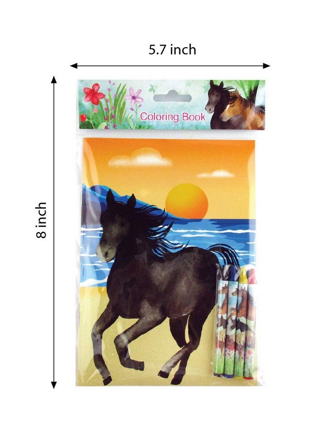 TINYMILLS Horse And Pony Coloring Book Set With 12 Coloring Books And 48 Crayons Horse Western Birthday Party Supplies Favor Bag Filler Carnival Prizes Rewards Stocking Stuffers - Image 5