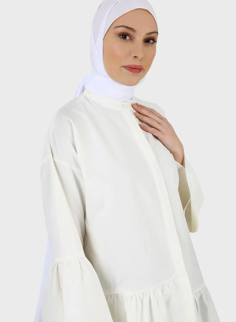 Refka by modanisa Ruffle Detail Button Down Tunic