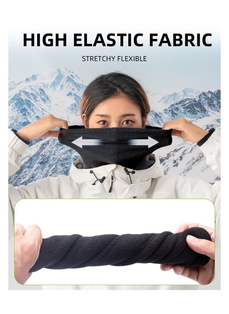 SYOSI Winter Neck Warmer Gaiter Fleece Cycling Outdoor Windproof Face Cover Scarf Cold Weather Half Balaclava Warm Ski Mask Bicycle Headscarf Riding Headgear Covering for Men Women Black Size M  - Image 4