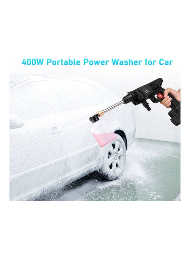 21V Portable Cordless Pressure Car Washer With Two Batteries Black/Silver/Orange - Image 5