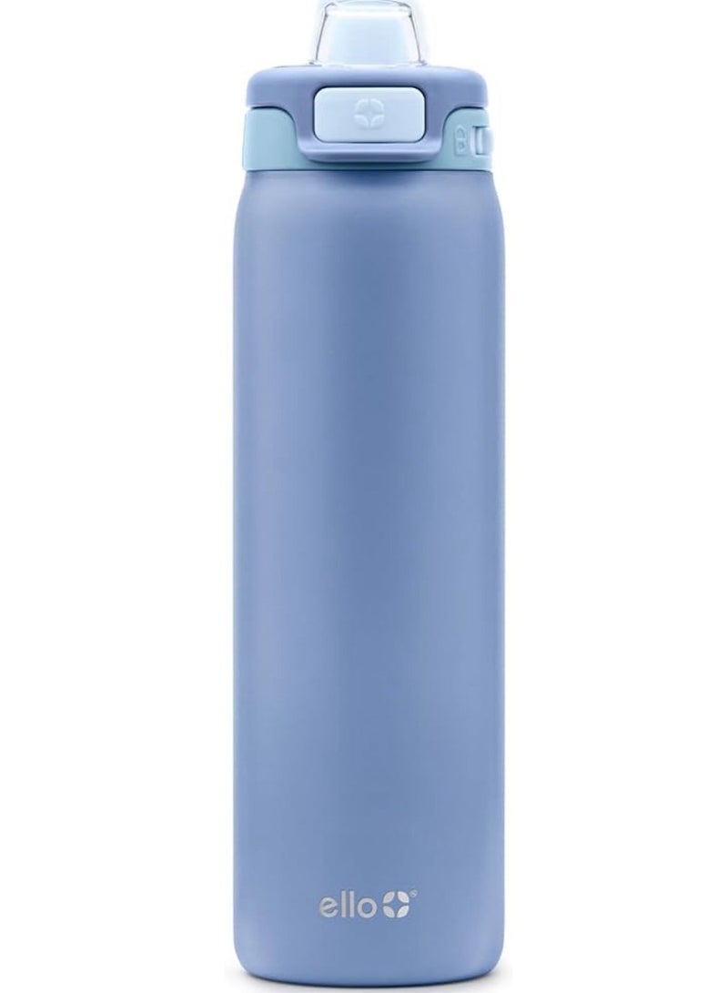 Ello Pop & Fill 22oz Stainless Steel Water Bottle with QuickFill Technology, Double Walled and Vacuum Insulated Metal, Leak Proof Locking Lid, Sip and Chug, Reusable, BPA Free - Image 1