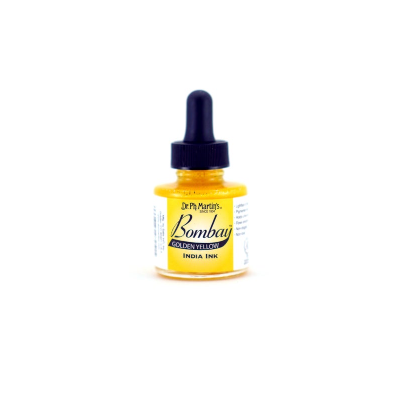 Dr. Ph. Martin's Bombay India (13BY) Ink Bottle, 1.0 oz, Golden Yellow - Image 4