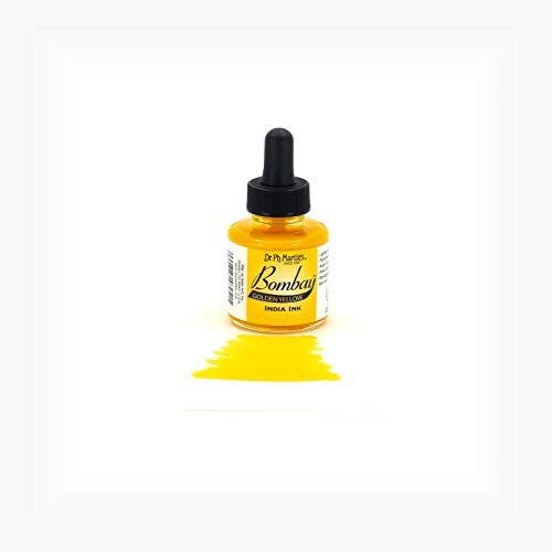 Dr. Ph. Martin's Bombay India (13BY) Ink Bottle, 1.0 oz, Golden Yellow - Image 2